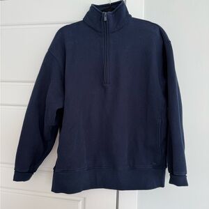 Aritzia Navy quarter zip Sweatshirt